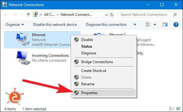 network adapter properties min